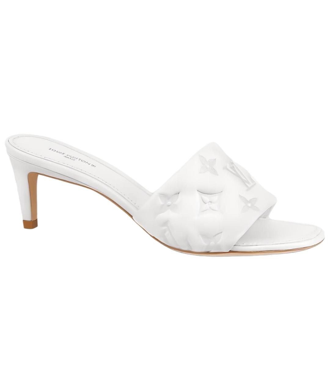 LOUIS VUITTON Белые кожаные сандалии, фото 1