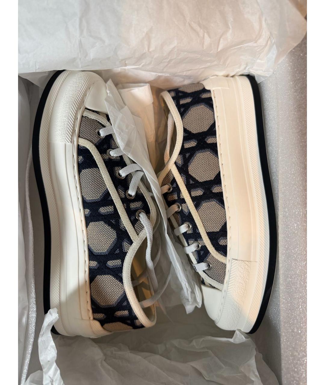 CHRISTIAN DIOR Темно-синие текстильные кеды, фото 3