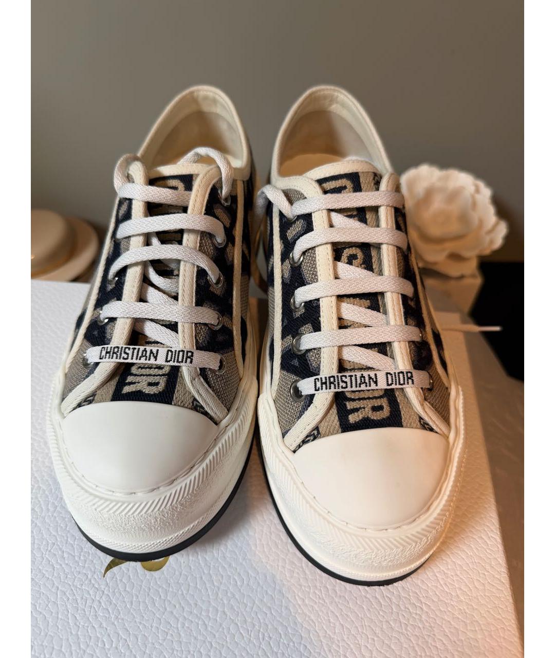 CHRISTIAN DIOR Темно-синие текстильные кеды, фото 4