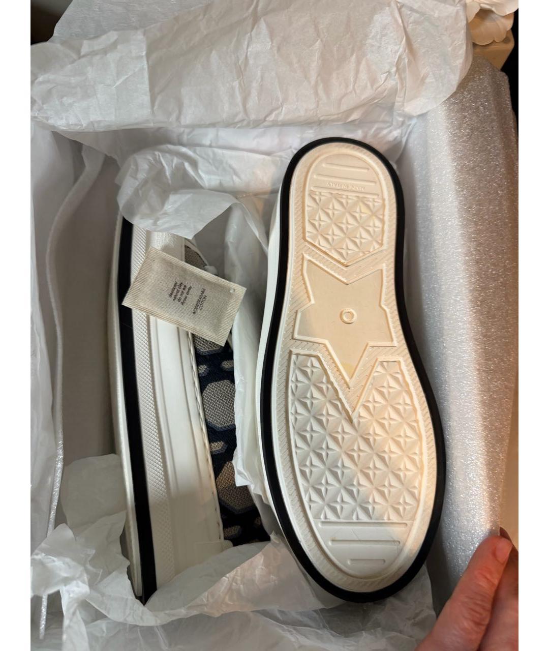 CHRISTIAN DIOR Темно-синие текстильные кеды, фото 5