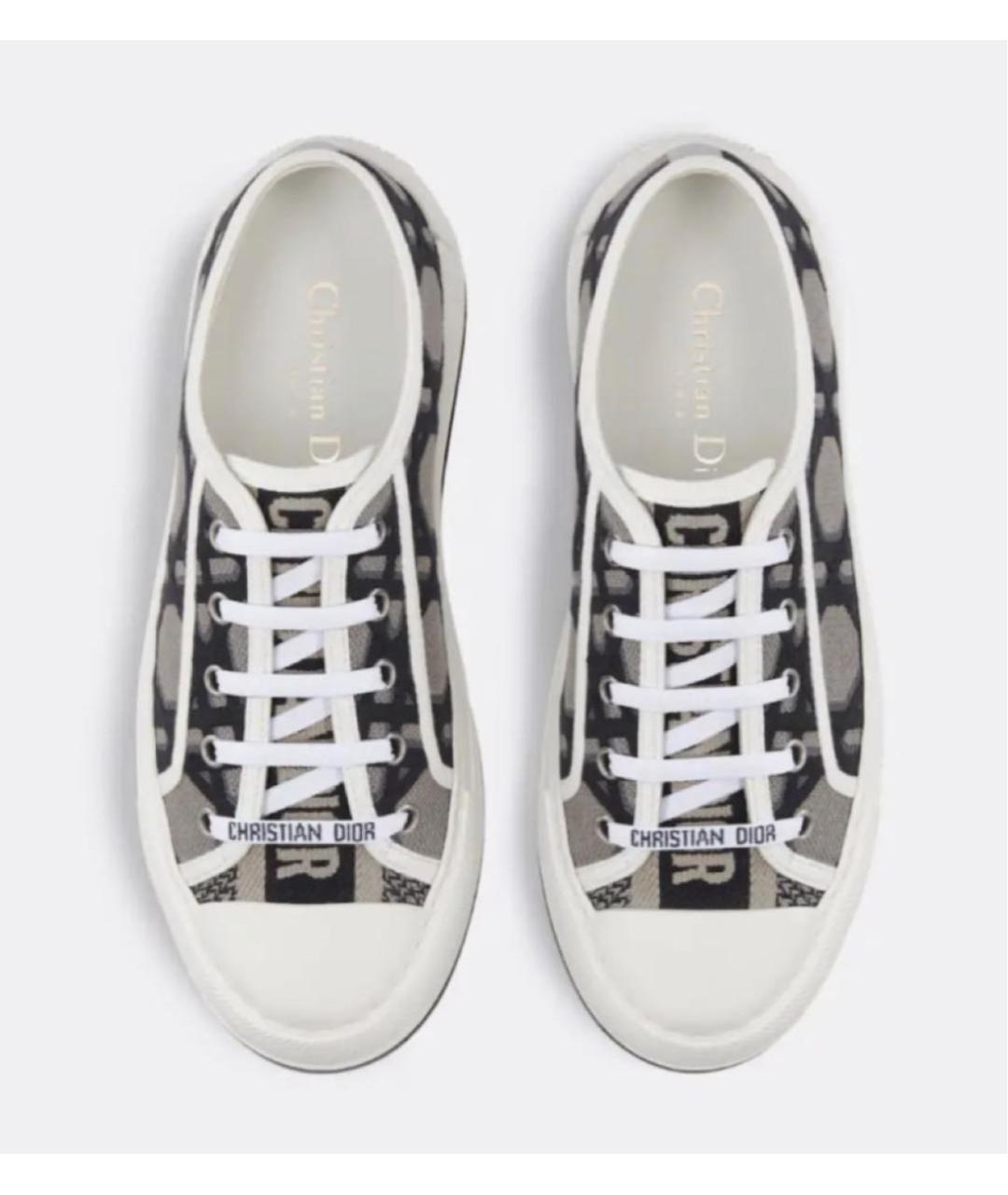 CHRISTIAN DIOR Темно-синие текстильные кеды, фото 2