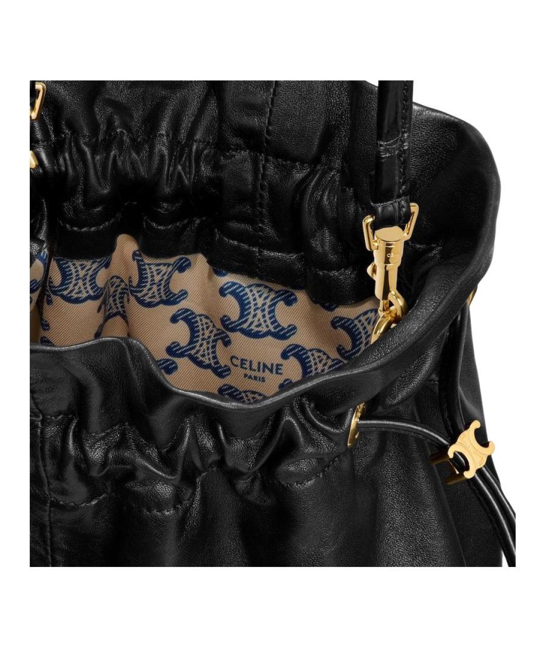 CELINE Черная кожаная сумка через плечо, фото 5