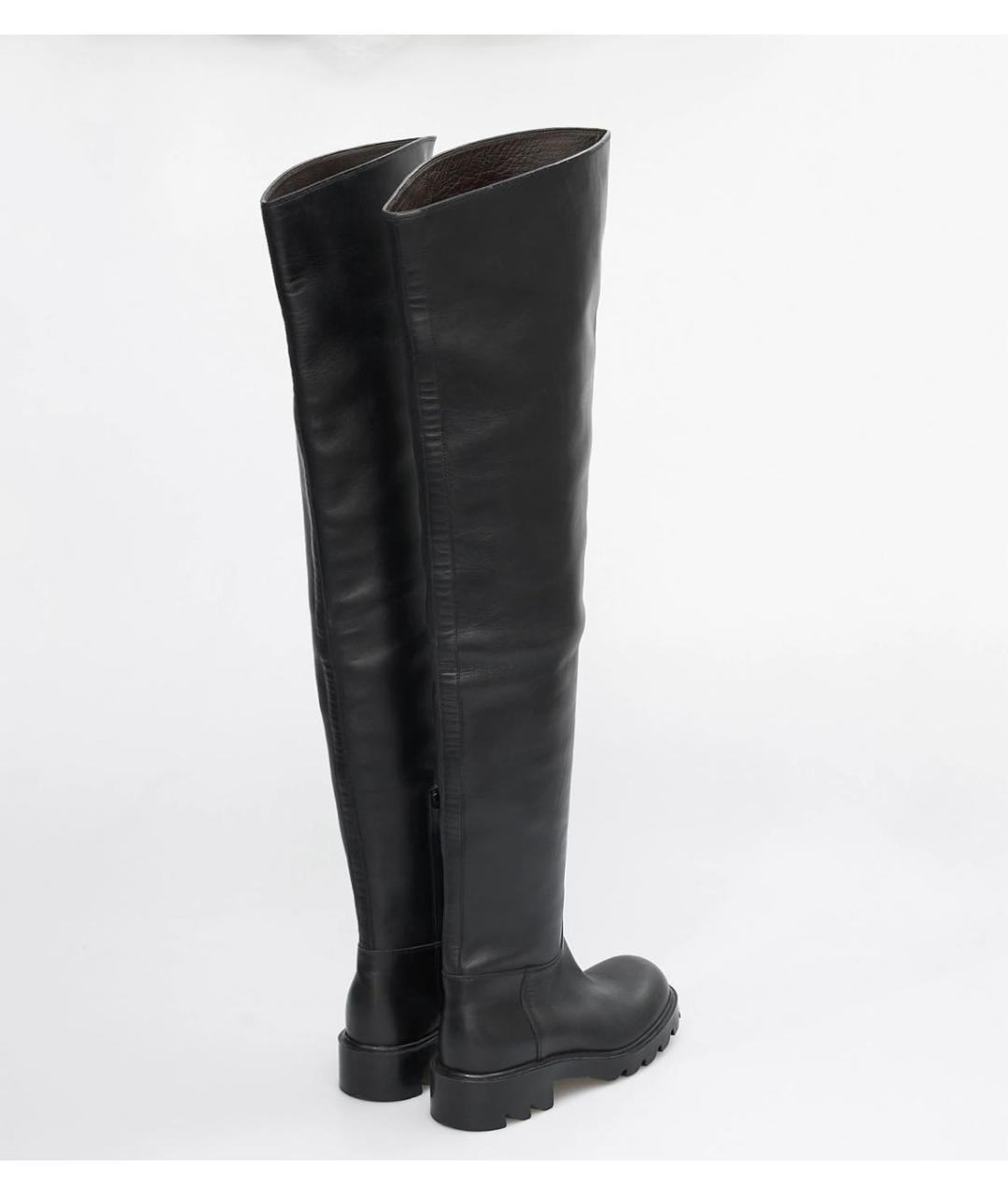 BOTTEGA VENETA Черные кожаные ботфорты, фото 4