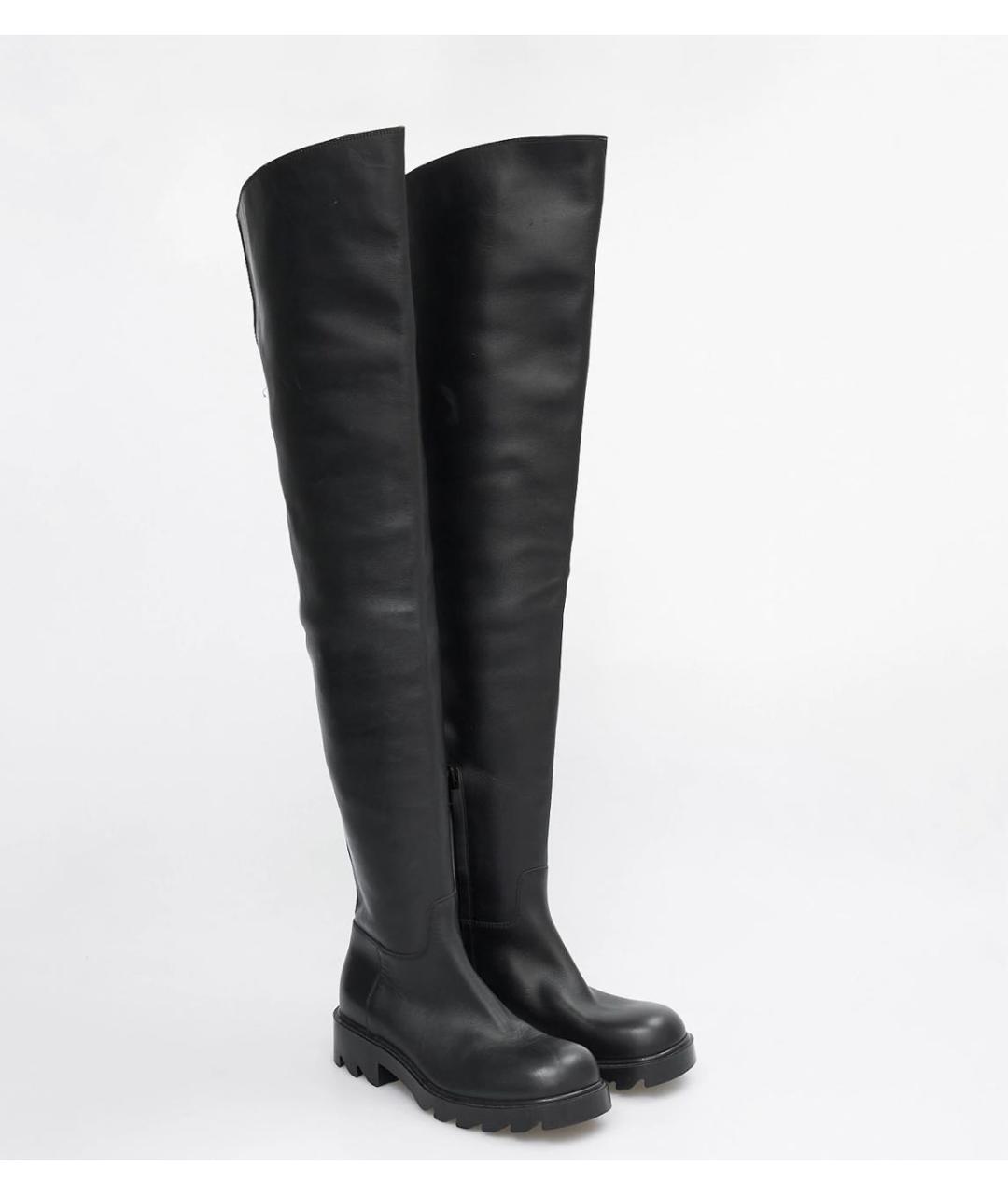BOTTEGA VENETA Черные кожаные ботфорты, фото 2
