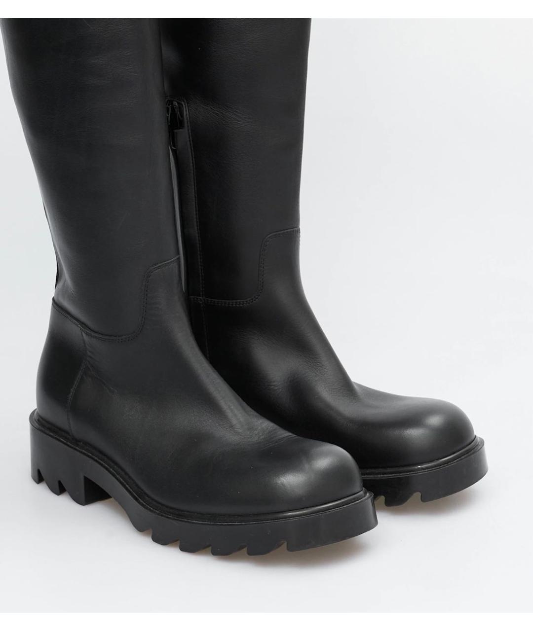 BOTTEGA VENETA Черные кожаные ботфорты, фото 3