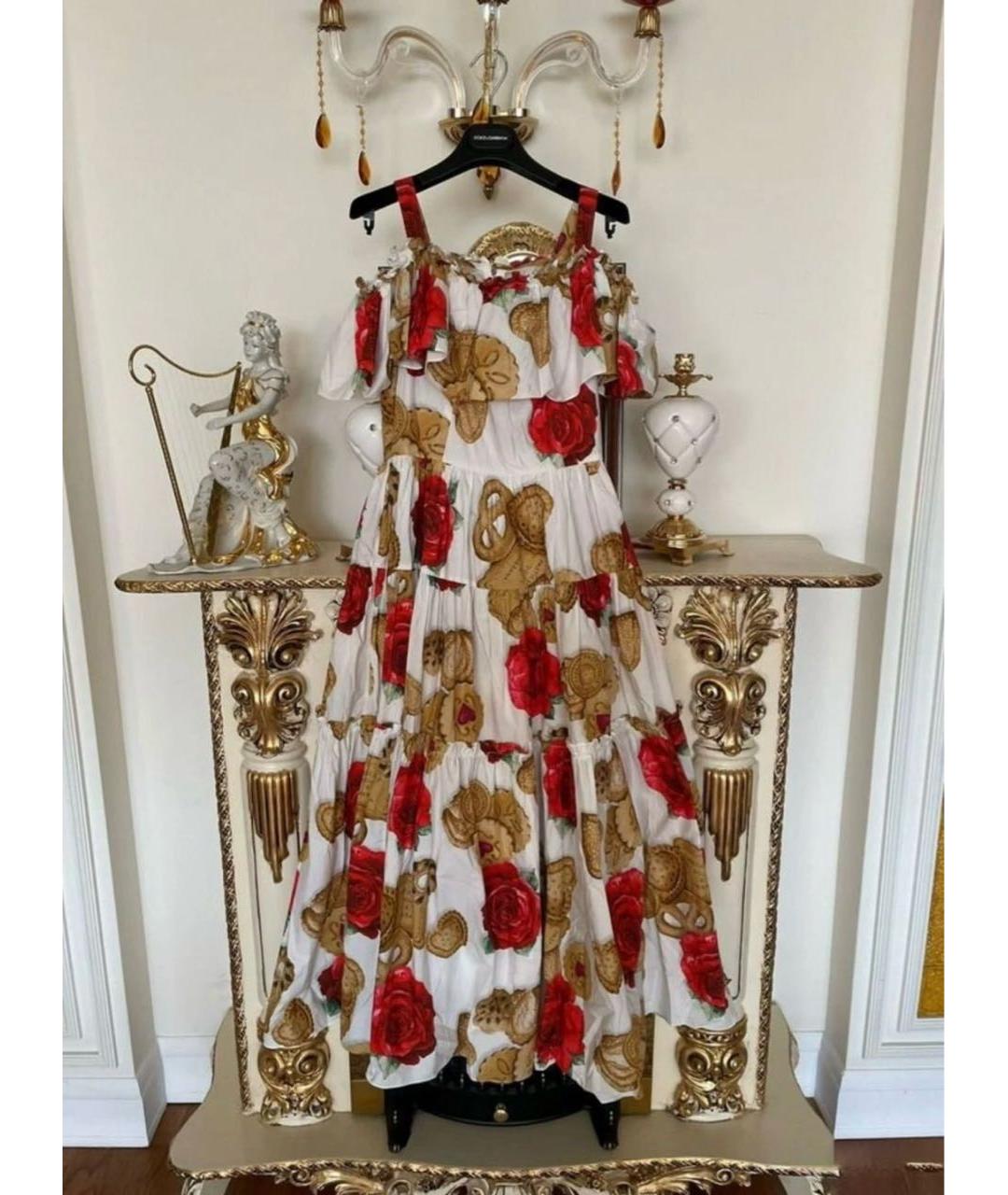 DOLCE&GABBANA Мульти хлопковое вечернее платье, фото 8