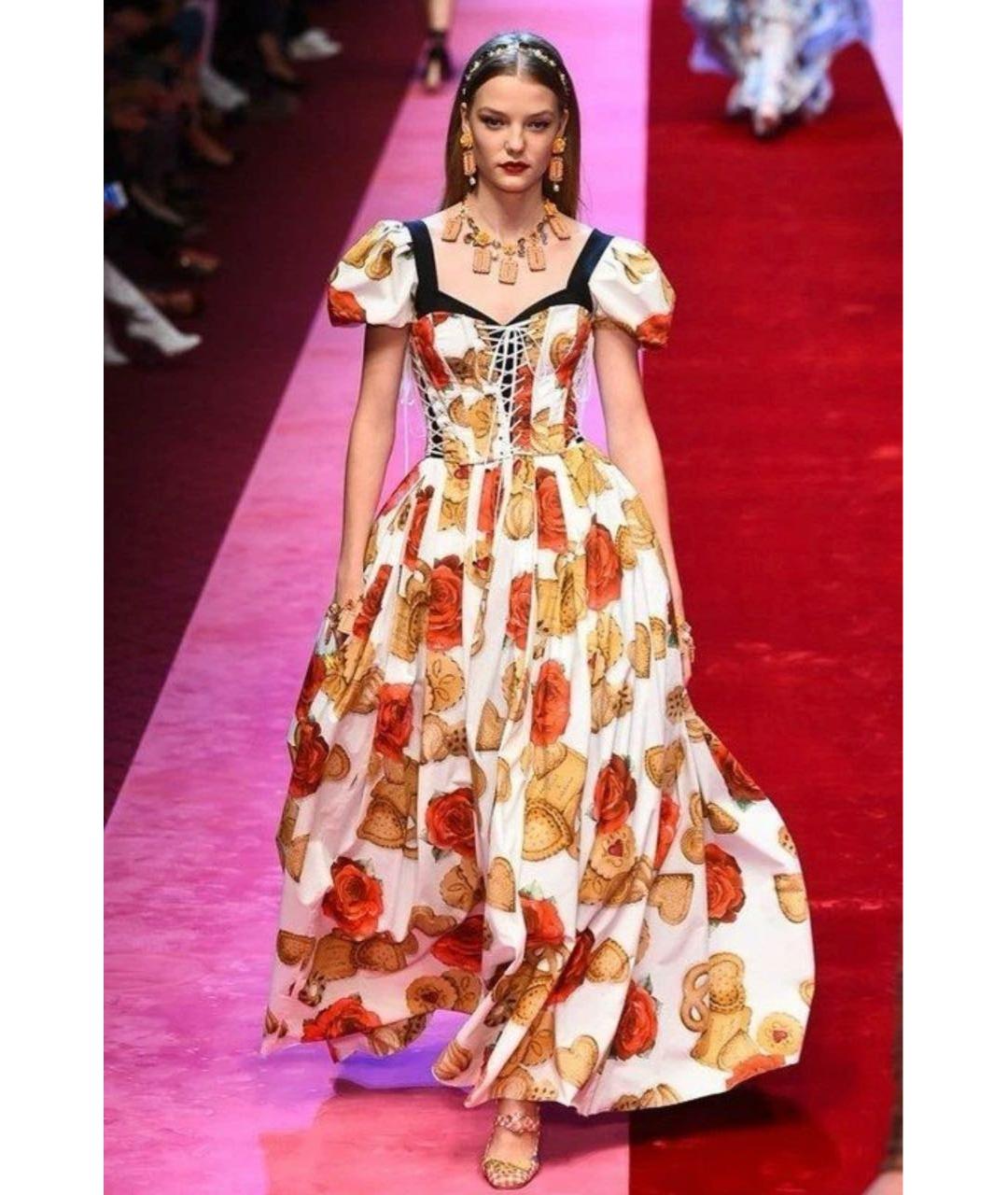 DOLCE&GABBANA Мульти хлопковое вечернее платье, фото 3