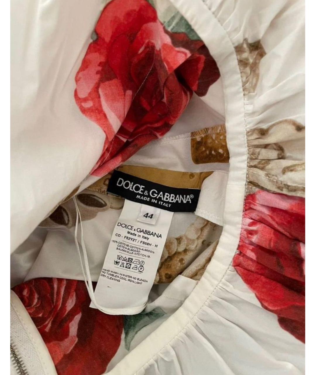 DOLCE&GABBANA Мульти хлопковое вечернее платье, фото 7