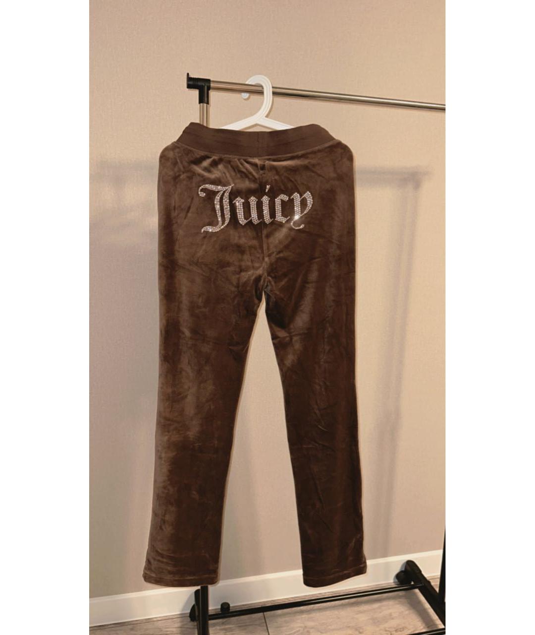 JUICY COUTURE Коричневый велюровый костюм с брюками, фото 4