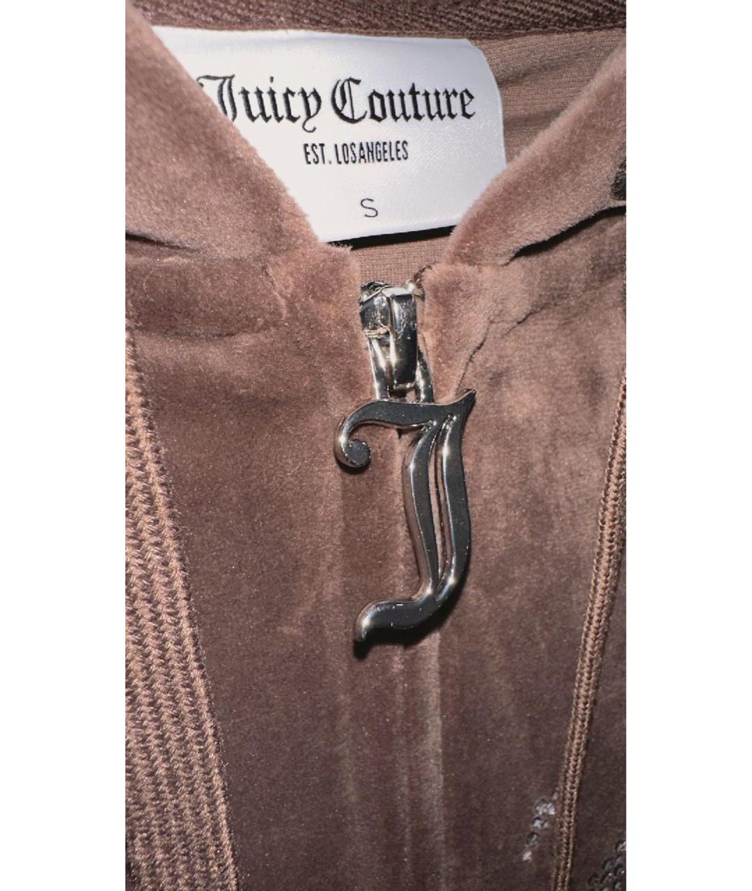 JUICY COUTURE Коричневый велюровый костюм с брюками, фото 6