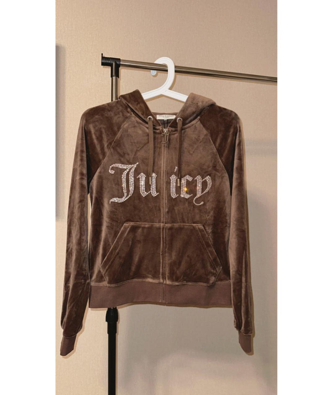 JUICY COUTURE Коричневый велюровый костюм с брюками, фото 2