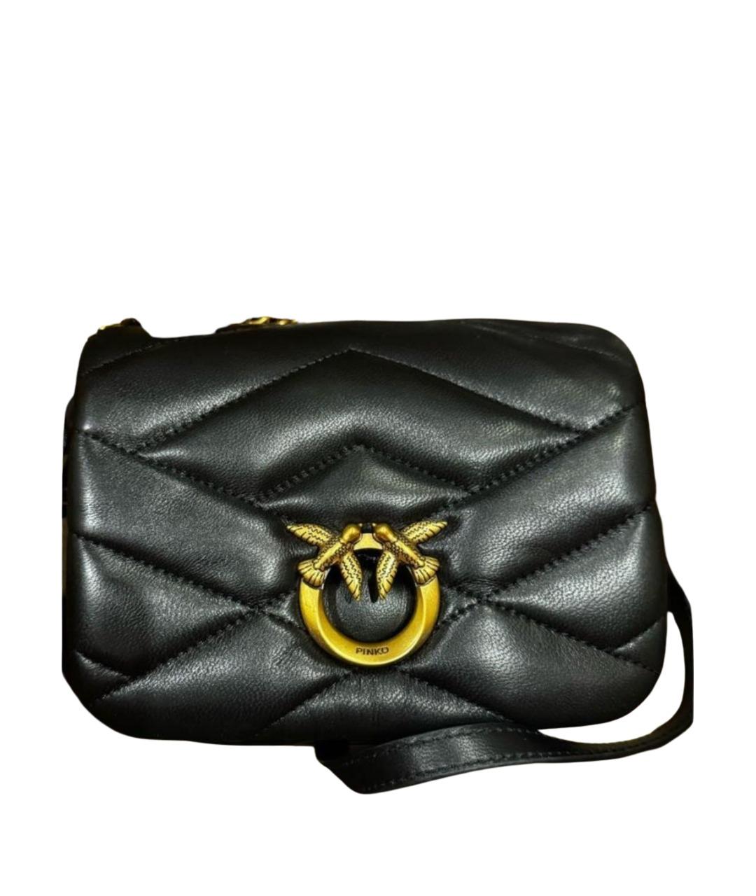 PINKO Черная кожаная сумка через плечо, фото 1