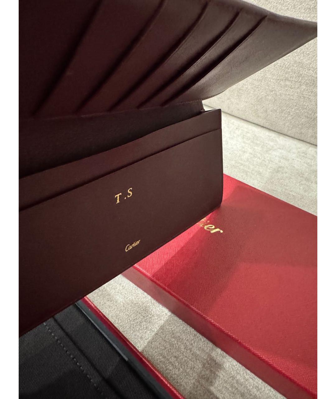 CARTIER Бордовый кожаный кошелек, фото 2