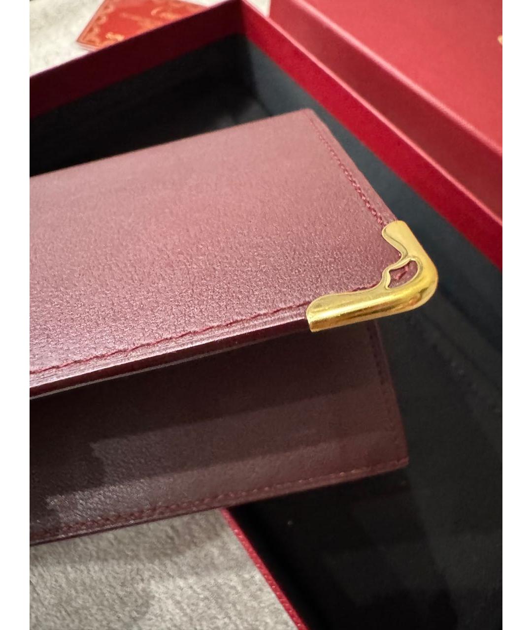 CARTIER Бордовый кожаный кошелек, фото 3