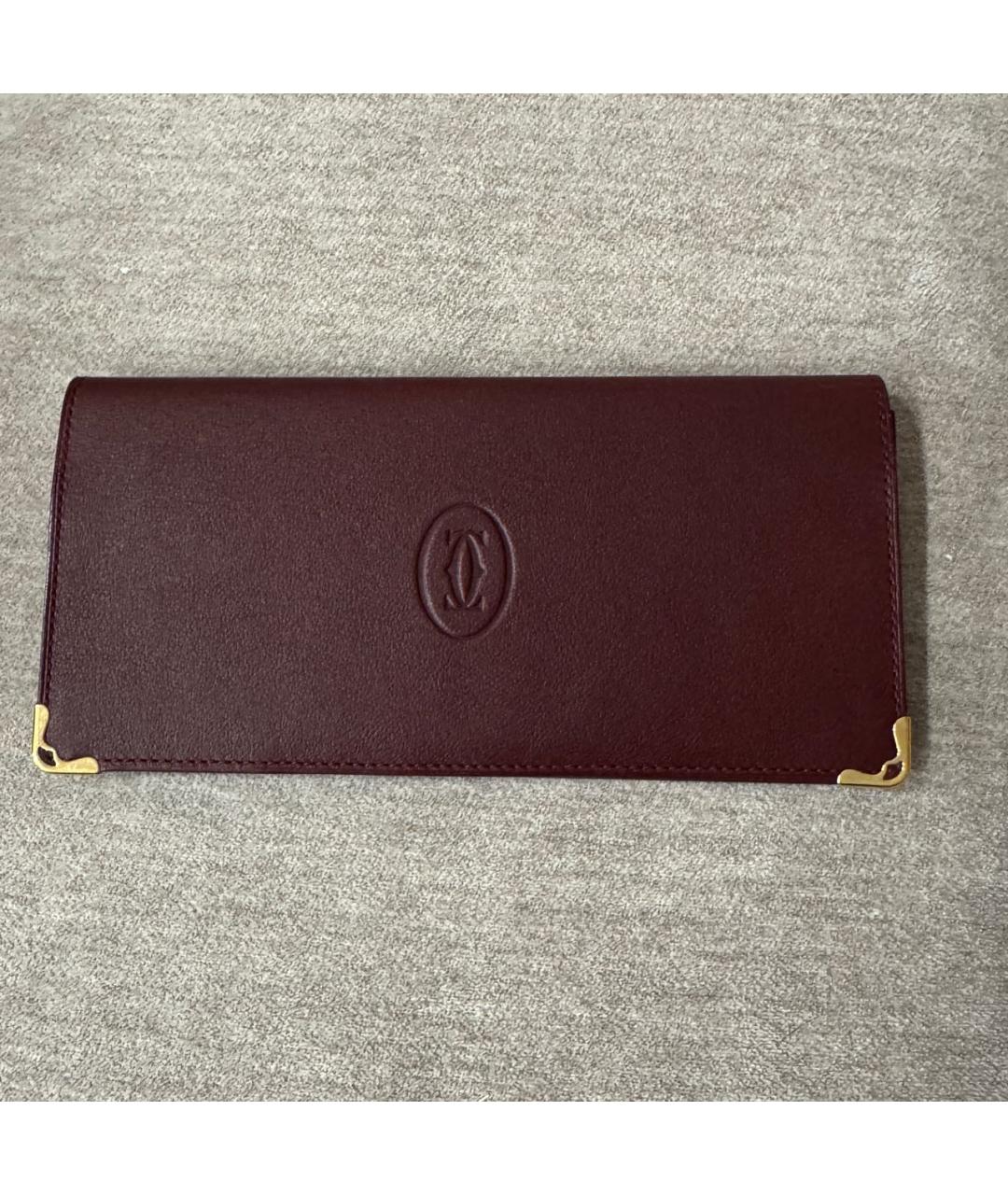 CARTIER Бордовый кожаный кошелек, фото 5