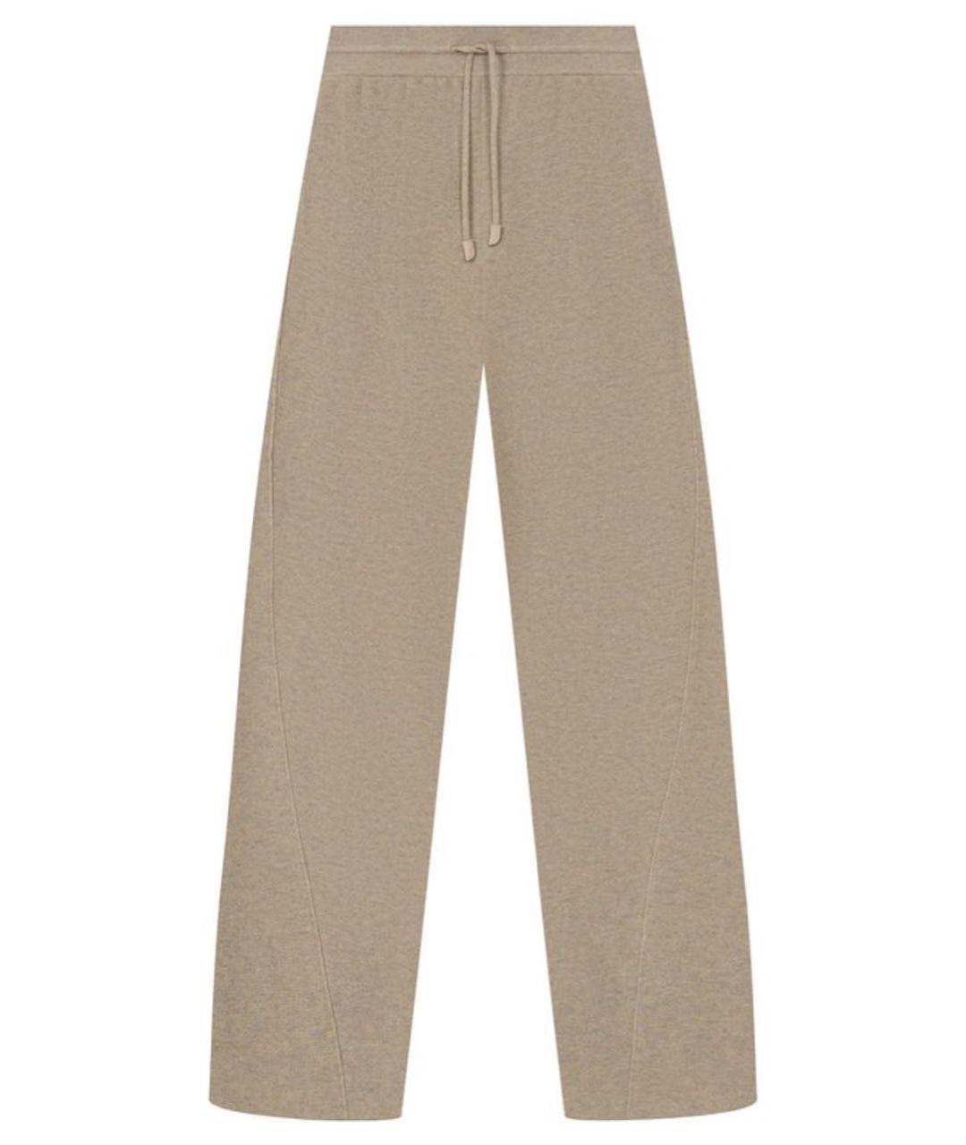 LORO PIANA Бежевые кашемировые прямые брюки, фото 1