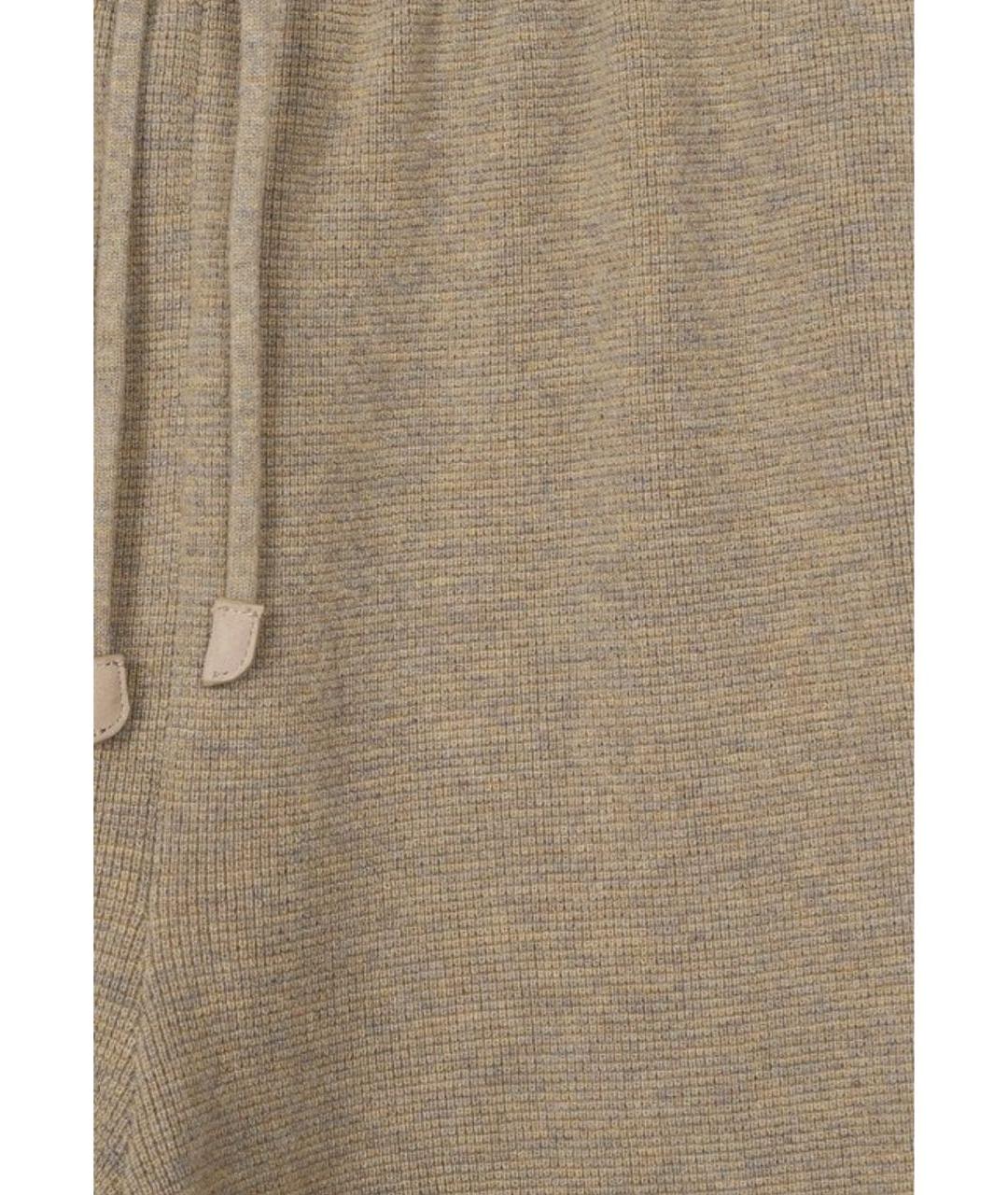 LORO PIANA Бежевые кашемировые прямые брюки, фото 4