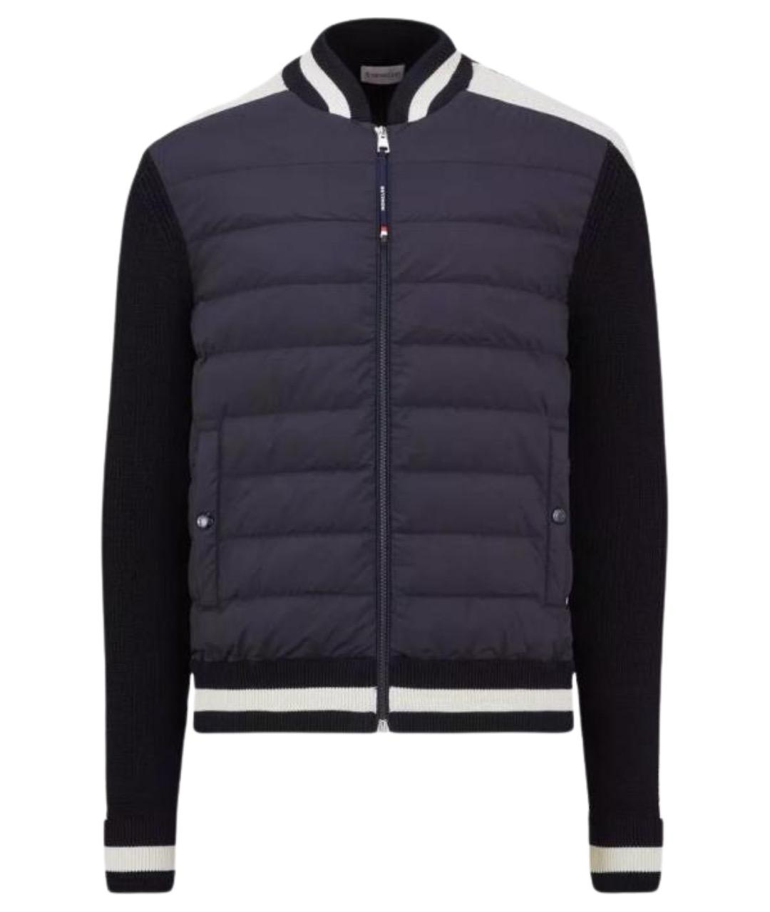 MONCLER Темно-синяя полиамидовая куртка, фото 1