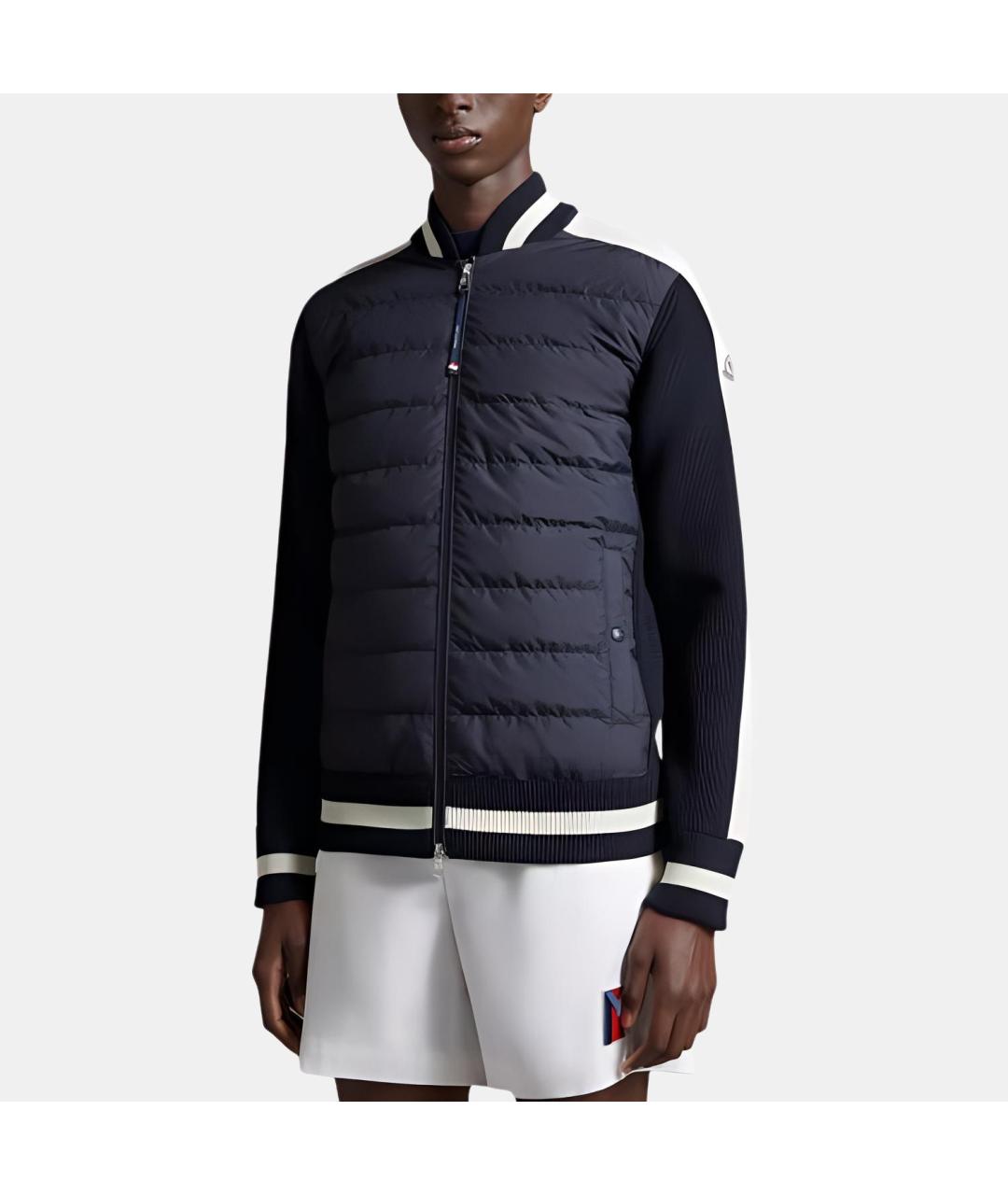MONCLER Темно-синяя полиамидовая куртка, фото 4
