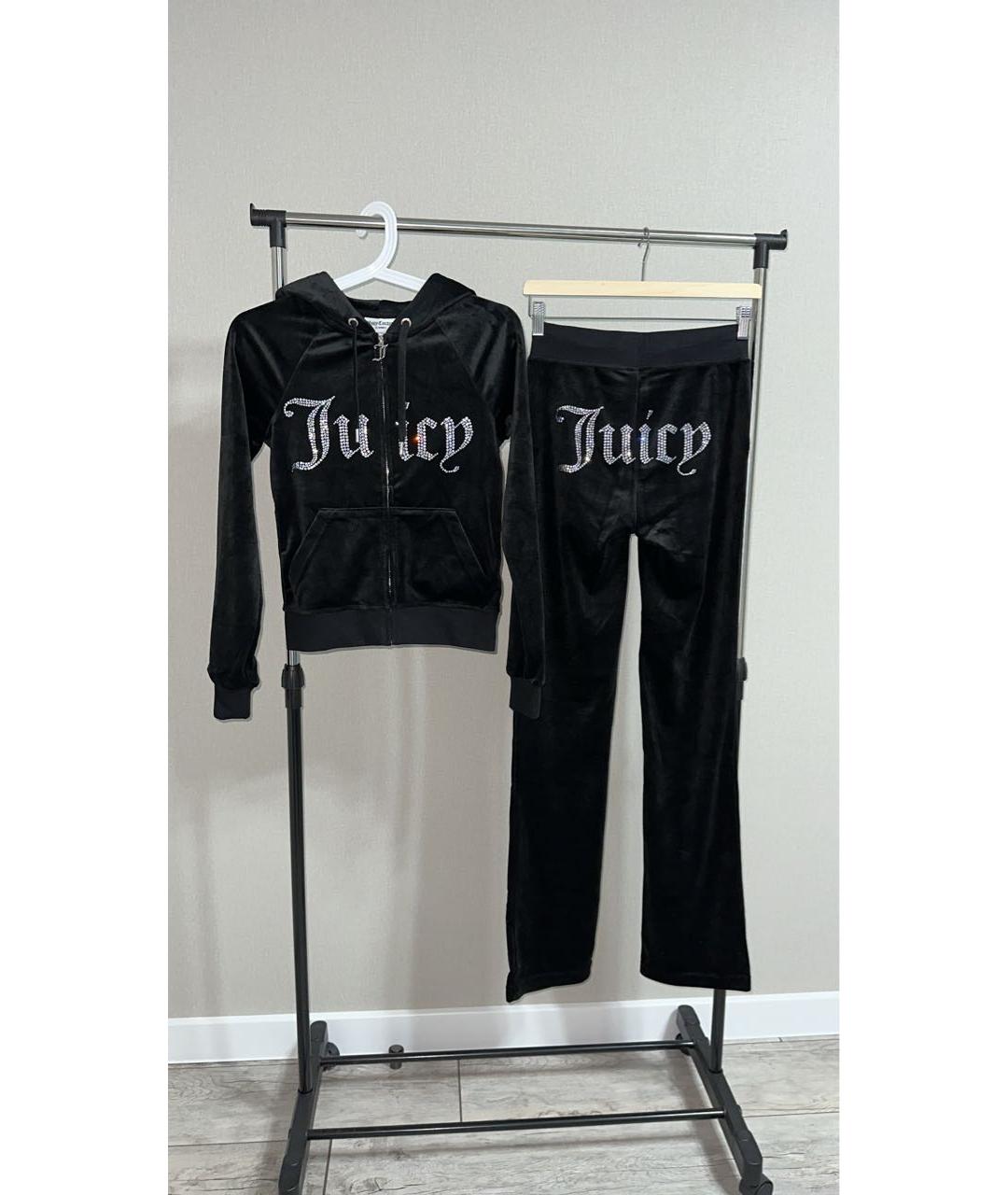 JUICY COUTURE Черный велюровый костюм с брюками, фото 2