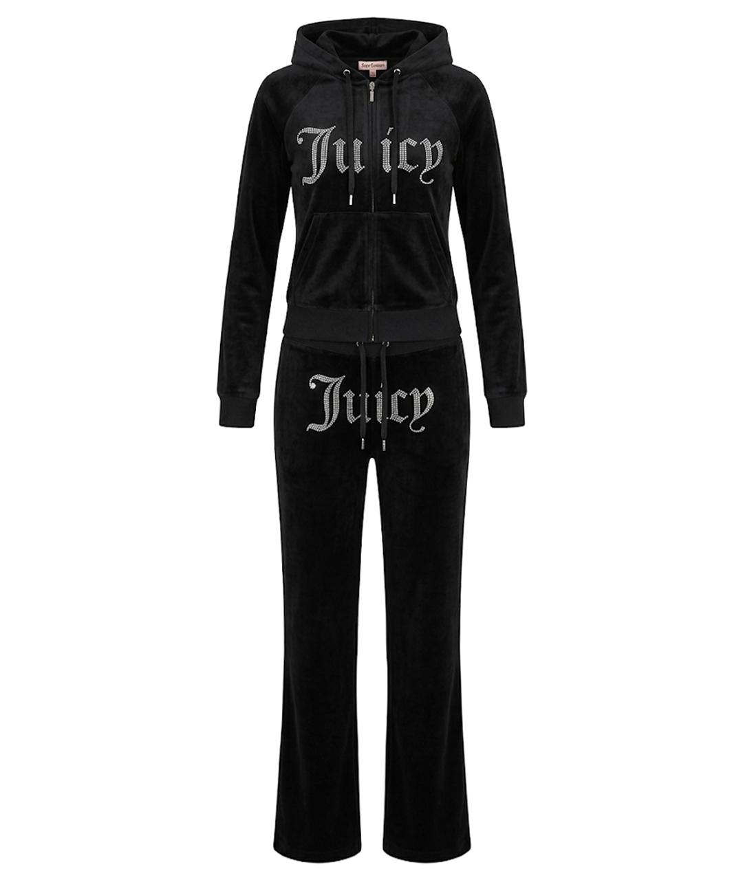 JUICY COUTURE Черный велюровый костюм с брюками, фото 1