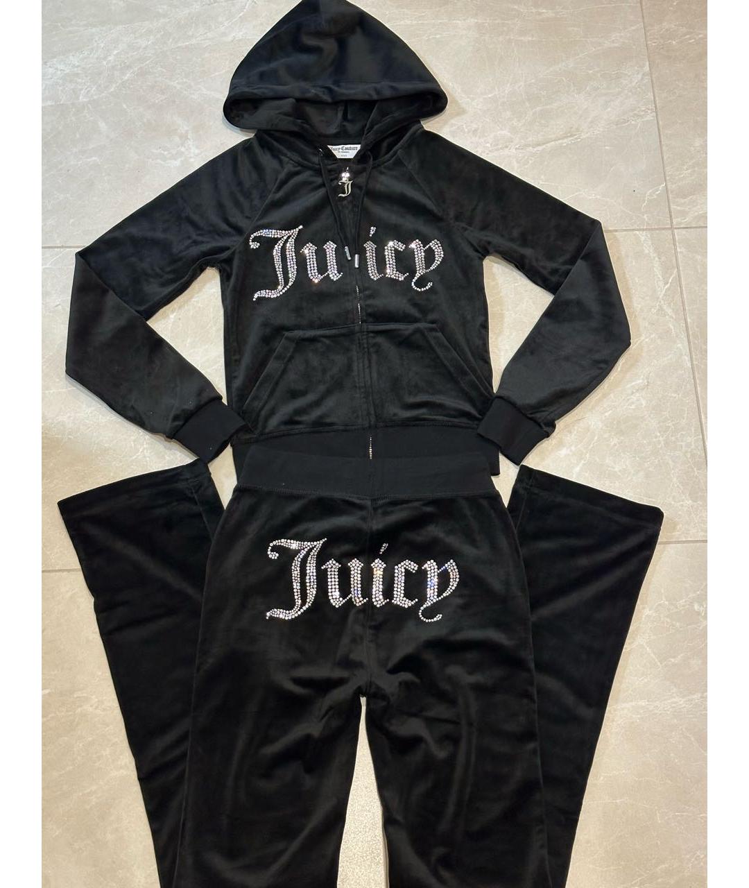 JUICY COUTURE Черный велюровый костюм с брюками, фото 7