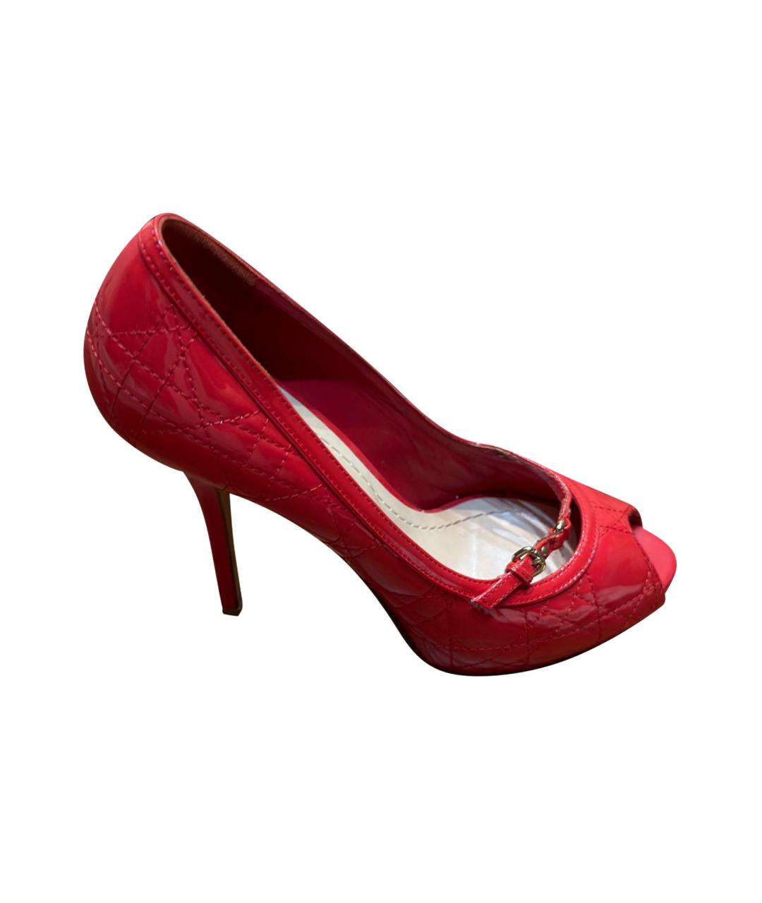 CHRISTIAN DIOR Коралловые туфли из лакированной кожи, фото 1
