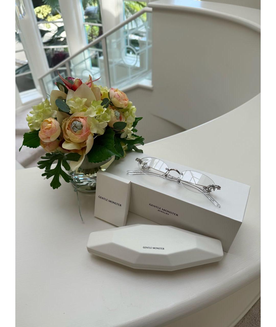 GENTLE MONSTER Белые металлические солнцезащитные очки, фото 5