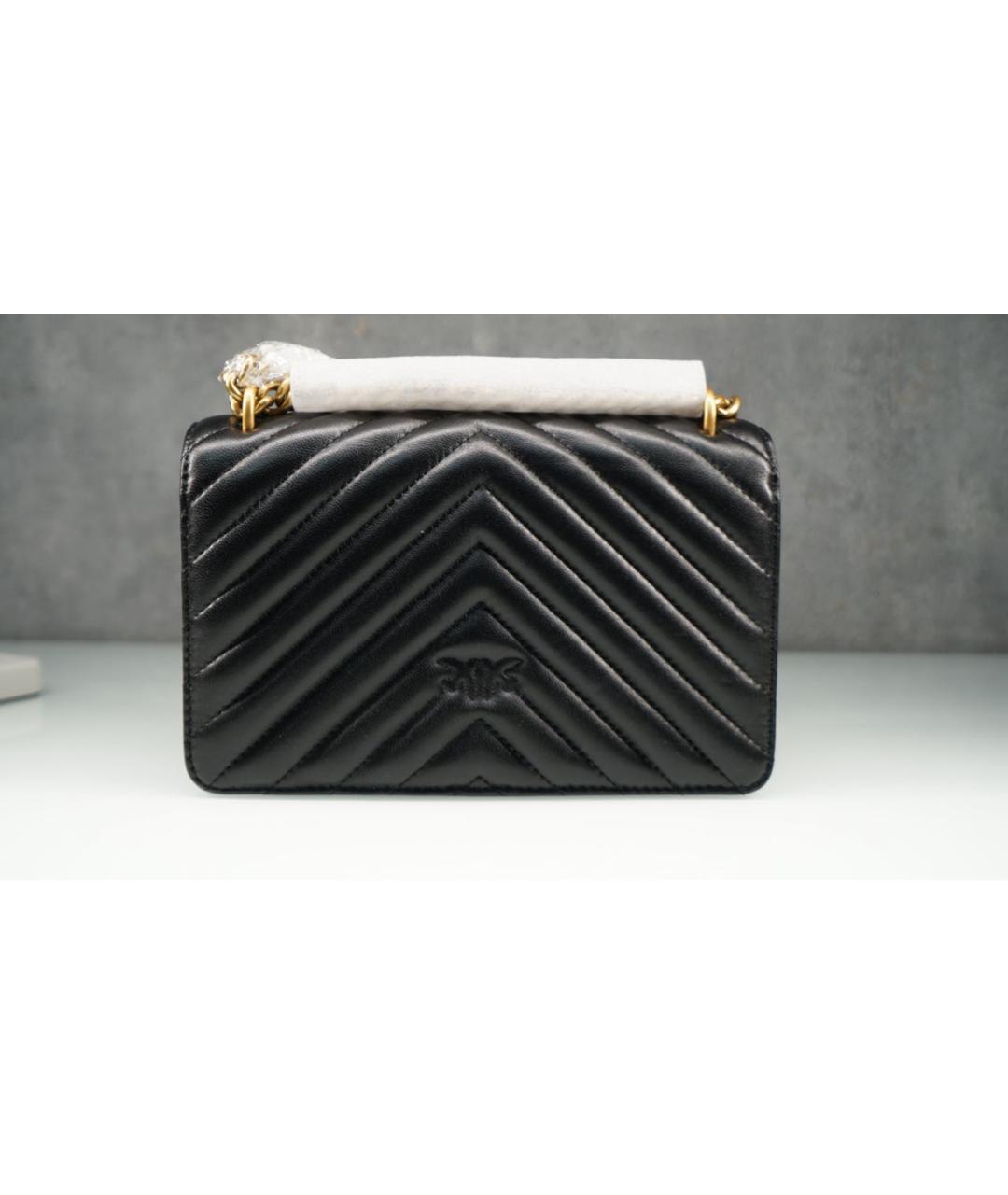 PINKO Черная кожаная сумка через плечо, фото 4