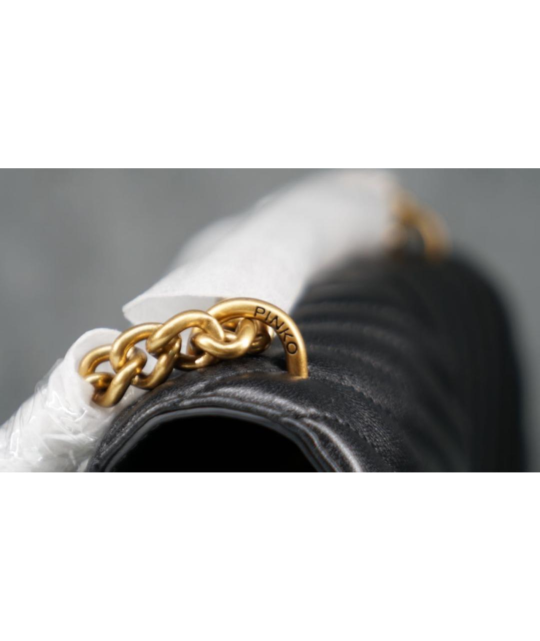 PINKO Черная кожаная сумка через плечо, фото 5