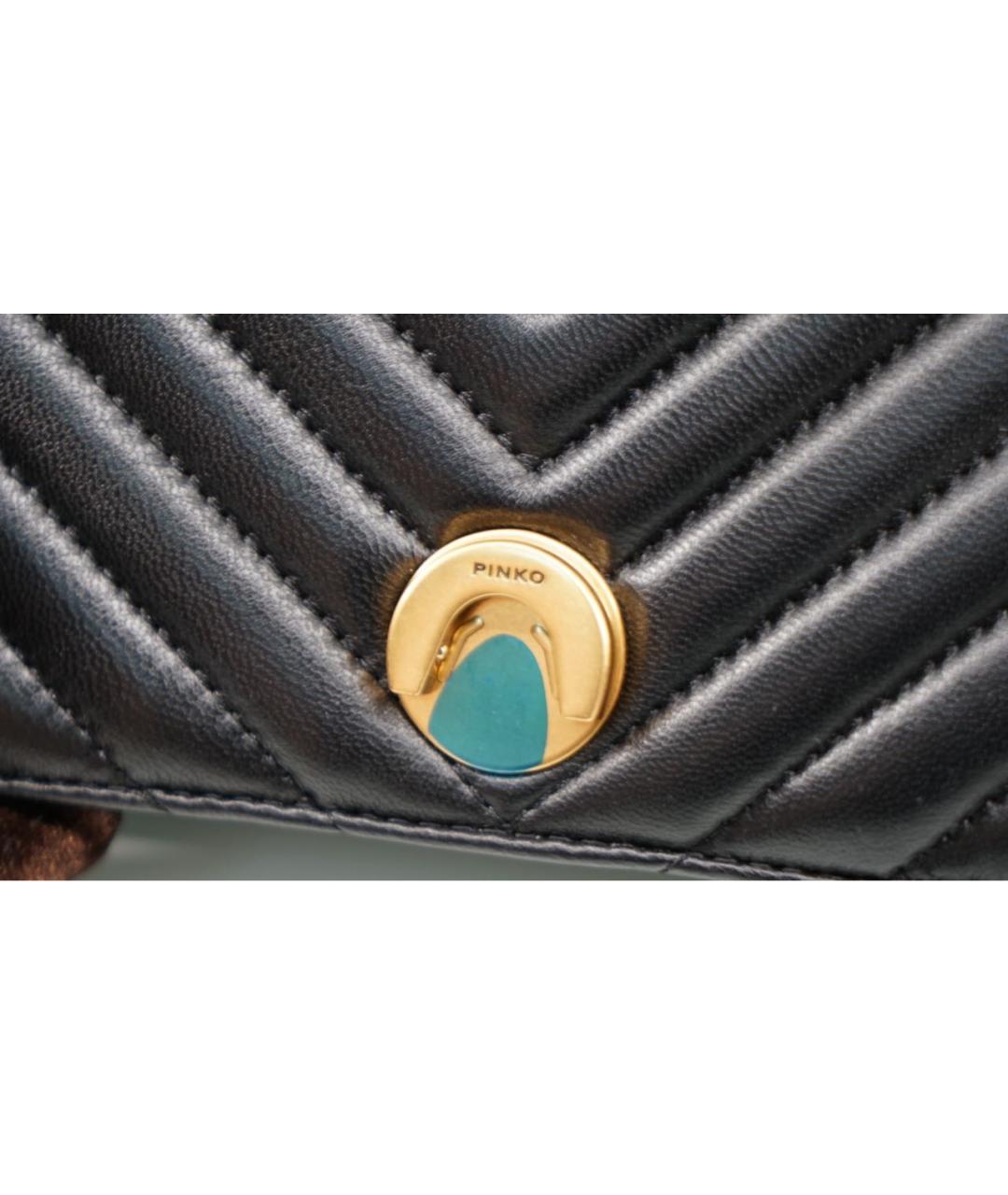 PINKO Черная кожаная сумка через плечо, фото 7