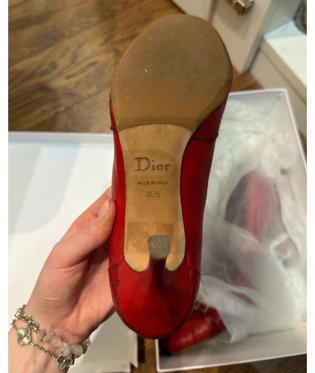 CHRISTIAN DIOR Бордовые кожаные туфли, фото 5