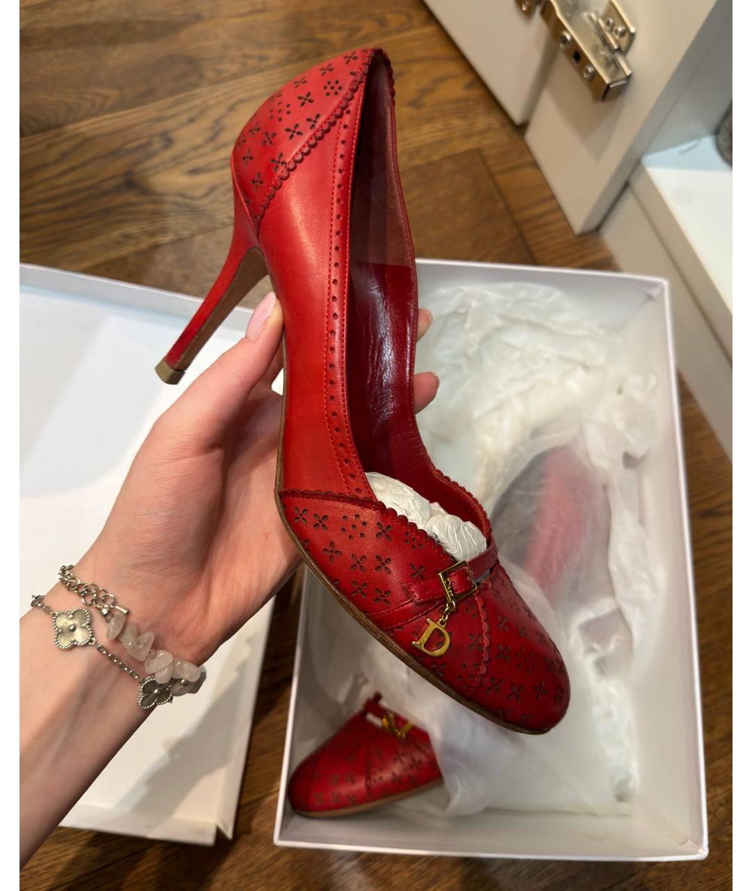 CHRISTIAN DIOR Бордовые кожаные туфли, фото 7