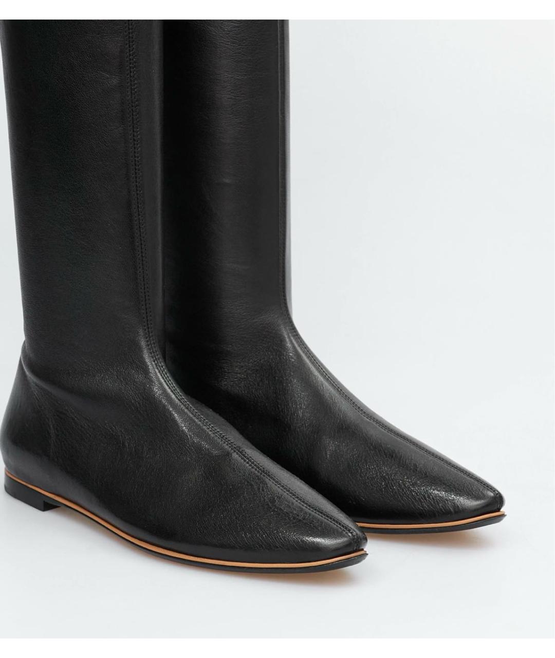 BOTTEGA VENETA Черные кожаные ботфорты, фото 3