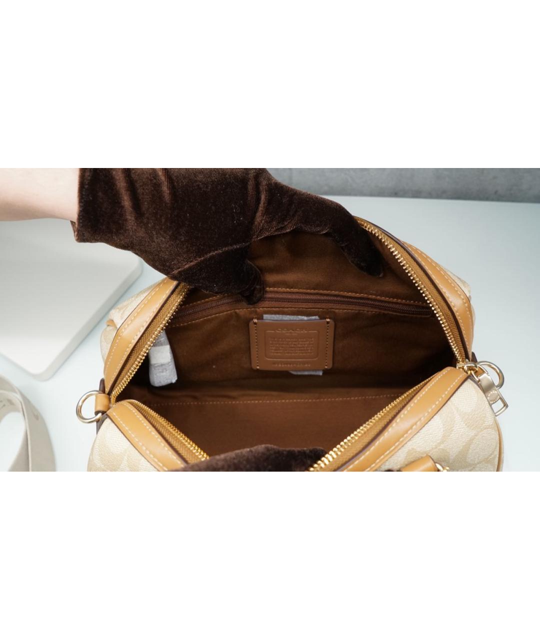 COACH Бежевая сумка через плечо, фото 4