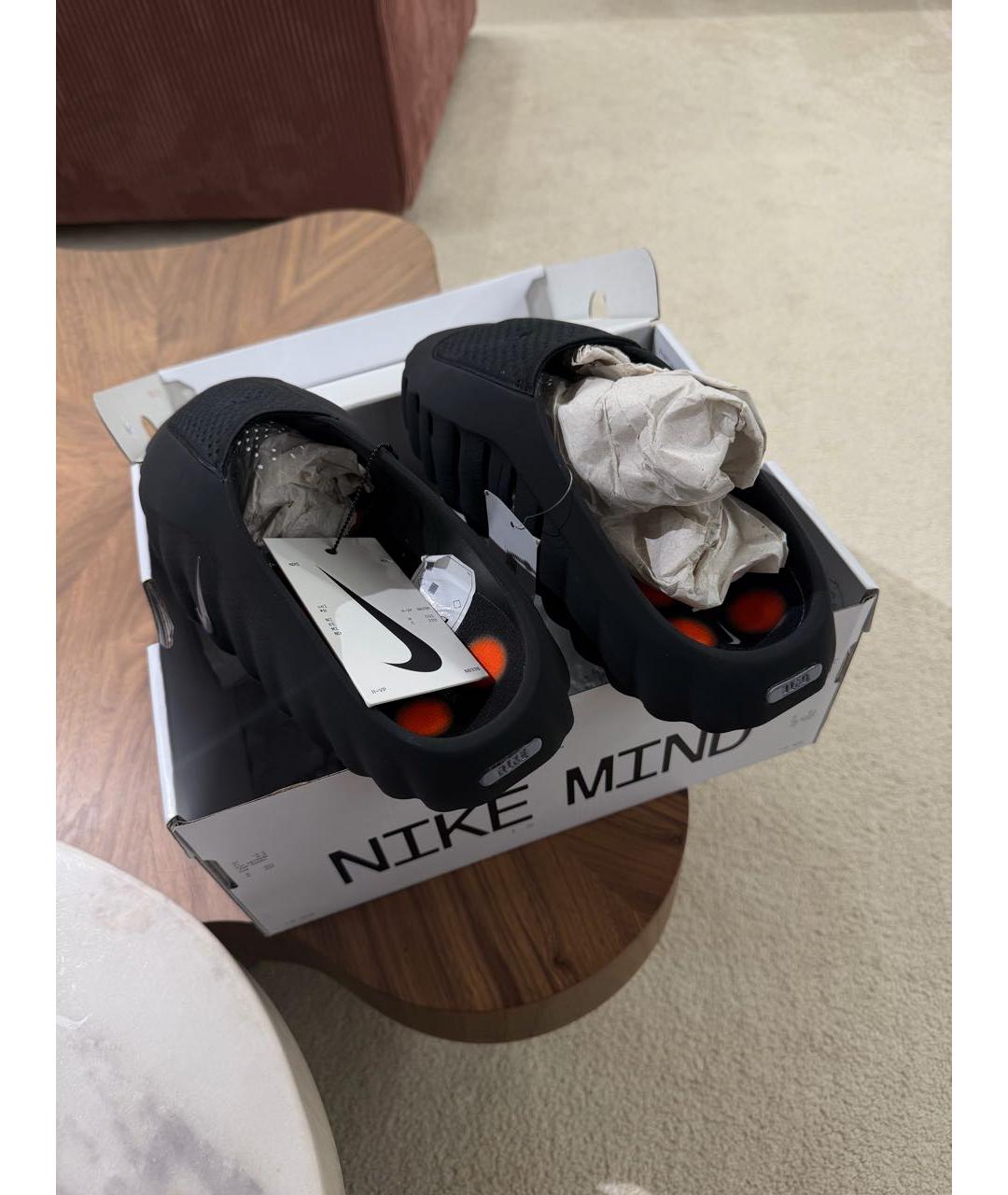 NIKE Черные резиновые шлепанцы, фото 6