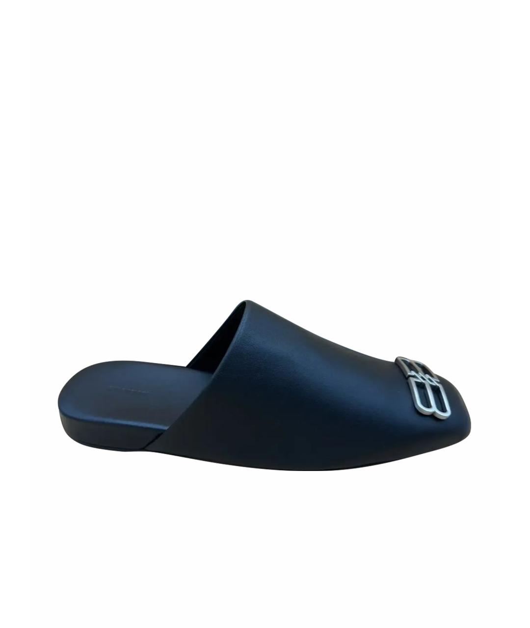 BALENCIAGA Черные кожаные сандалии, фото 1