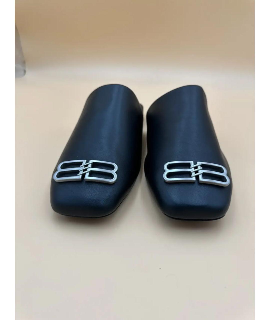 BALENCIAGA Черные кожаные сандалии, фото 2