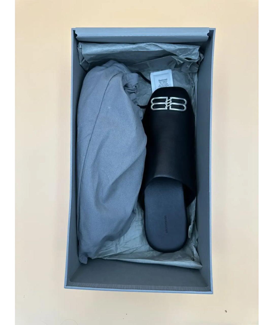 BALENCIAGA Черные кожаные сандалии, фото 5