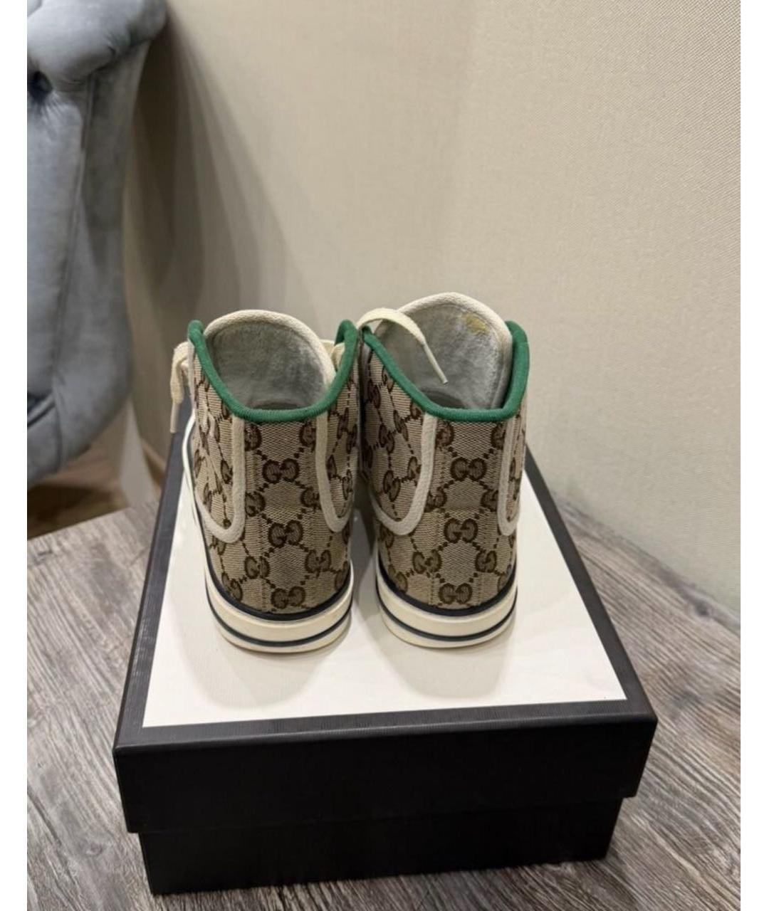 GUCCI Бежевые кеды, фото 3