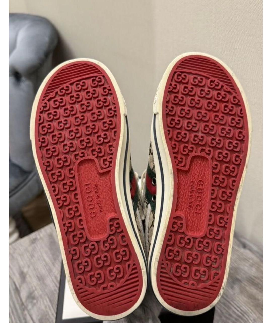 GUCCI Бежевые кеды, фото 4