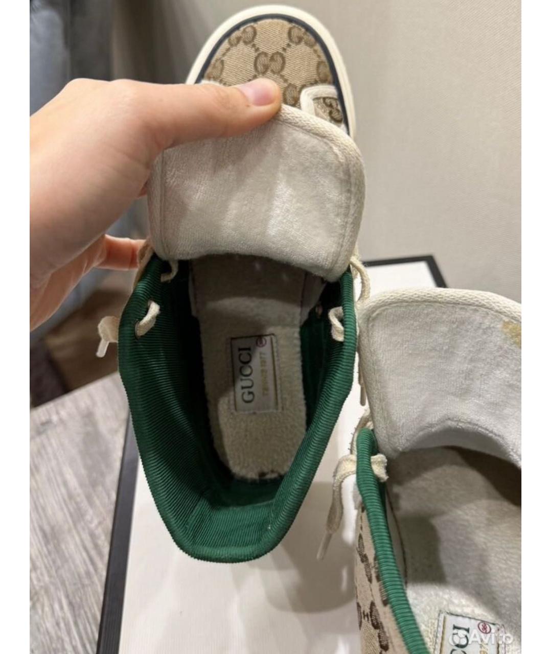 GUCCI Бежевые кеды, фото 5