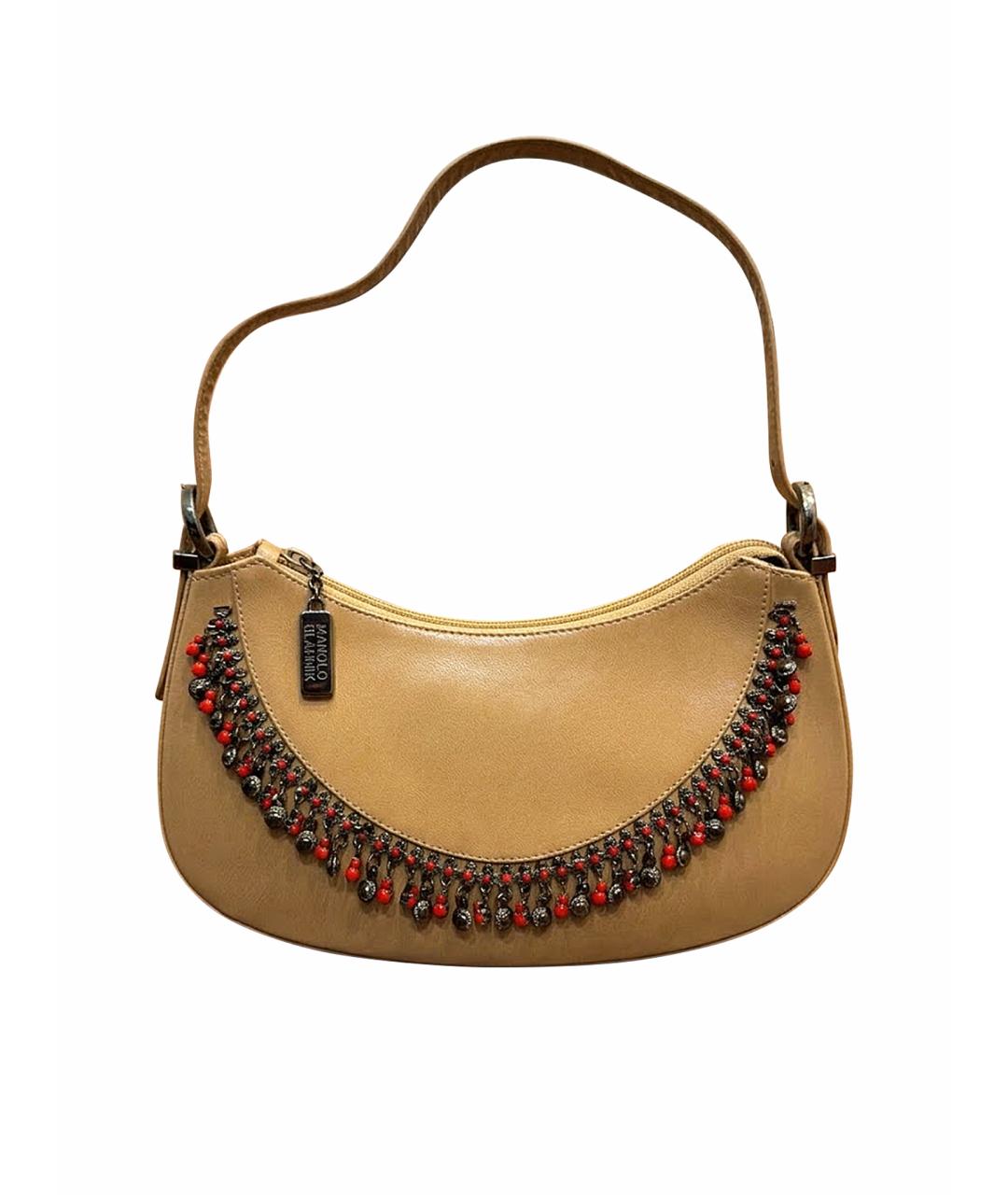 STUART WEITZMAN Бежевая кожаная сумка с короткими ручками, фото 1