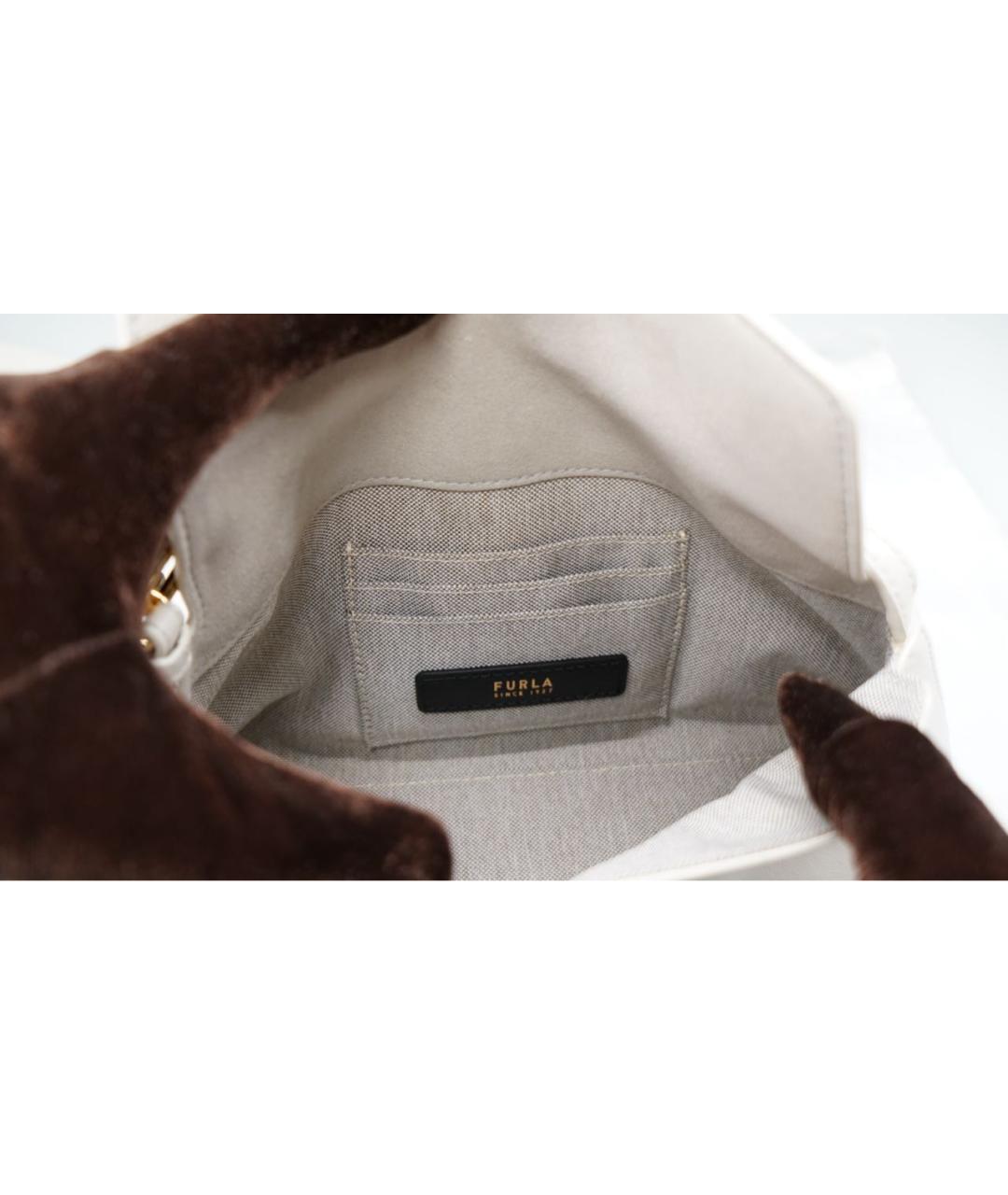 FURLA Белая кожаная сумка через плечо, фото 4