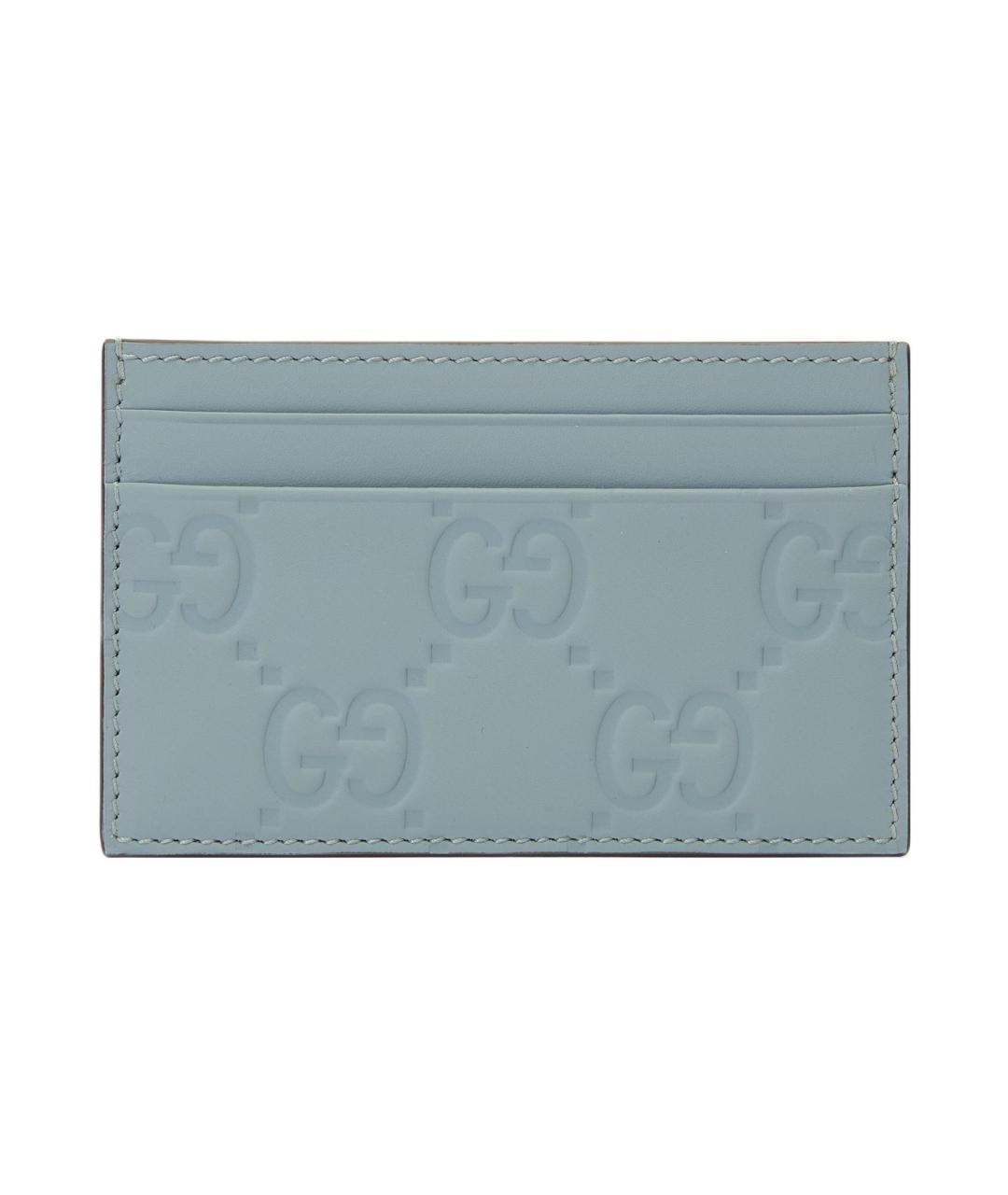 GUCCI Голубой кожаный кардхолдер, фото 3