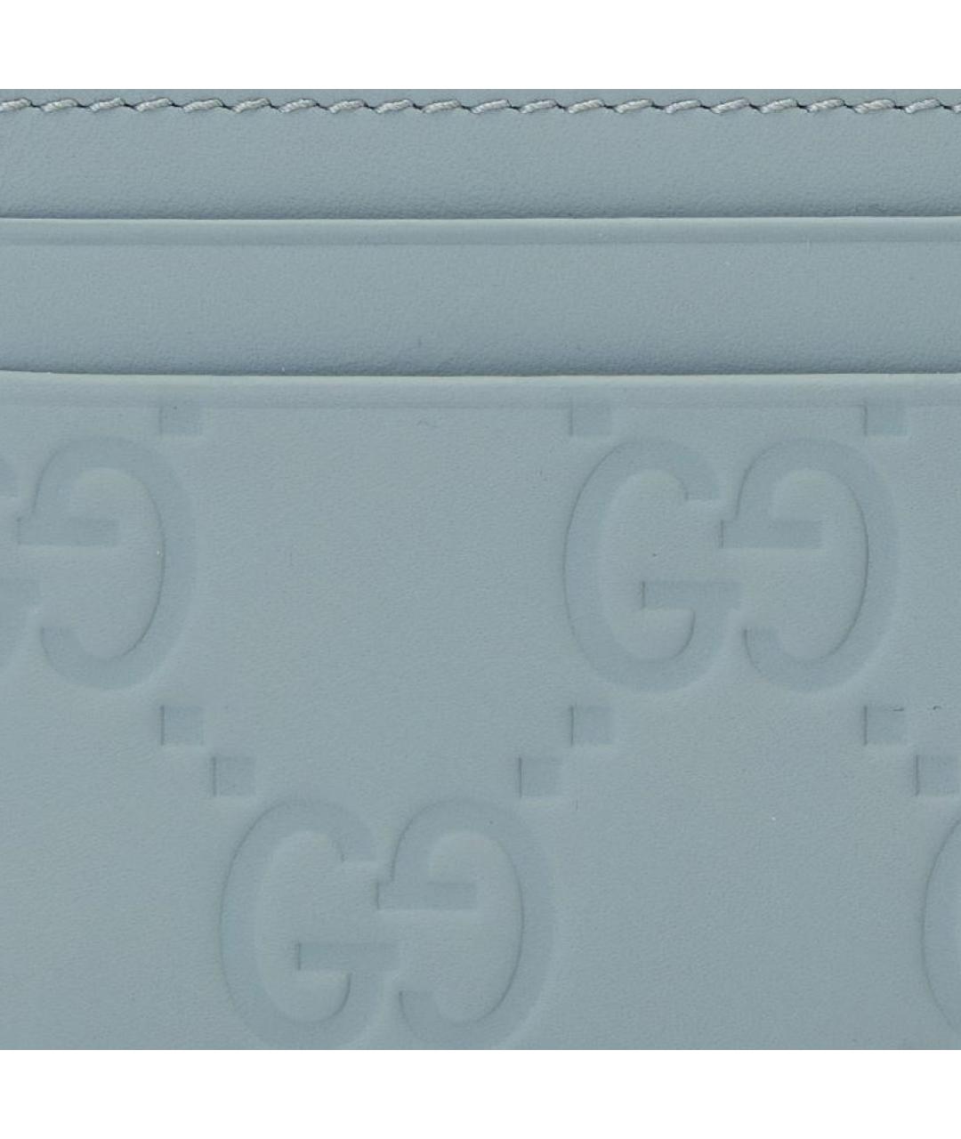 GUCCI Голубой кожаный кардхолдер, фото 5
