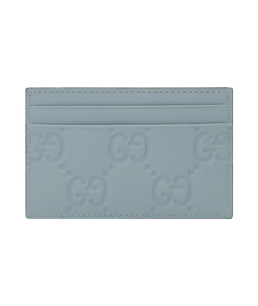 GUCCI Голубой кожаный кардхолдер, фото 1
