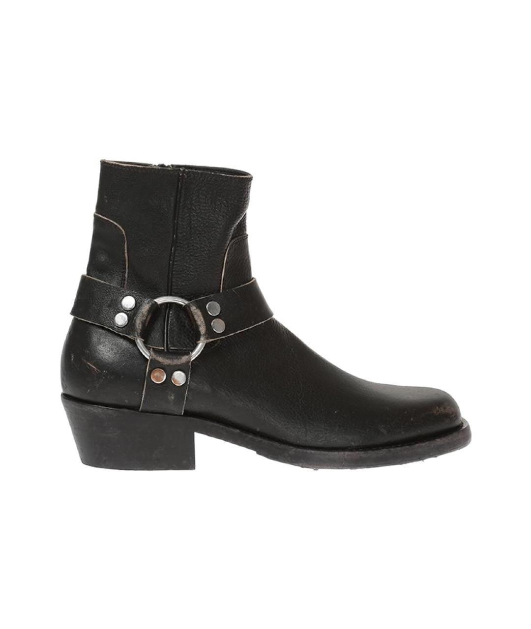 BALENCIAGA Черные кожаные сапоги, фото 1