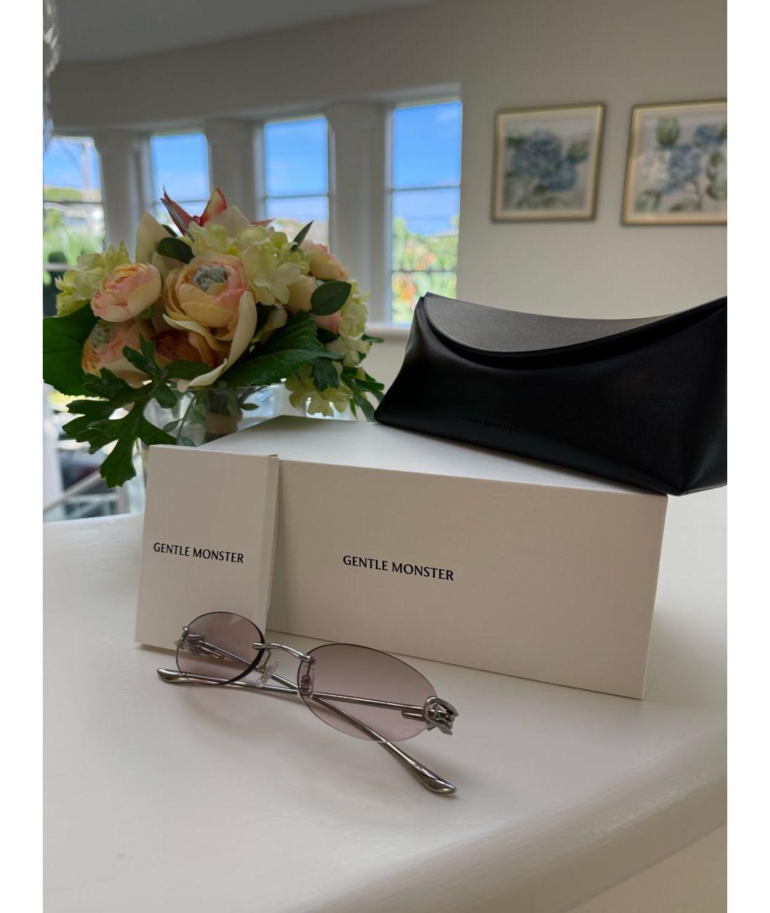 GENTLE MONSTER Бежевые металлические солнцезащитные очки, фото 5