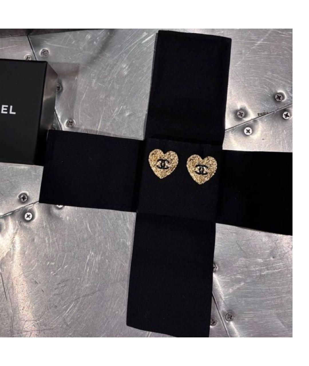 CHANEL Золотые металлические серьги, фото 4